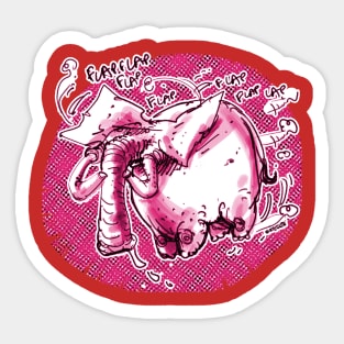 flying pink elephant Sticker